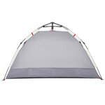 vidaXL Tente de plage 2 personnes gris libération rapide imperméable