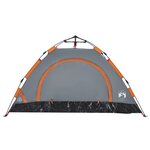 vidaXL Tente de camping 2 personnes gris libération rapide