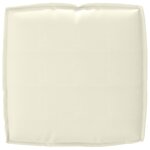 vidaXL Ensemble de coussins de palette de 2 pièces Crème en tissu Oxford