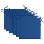 vidaXL Chaises de jardin et coussins bleu royal lot de 6 Bois de teck