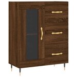 vidaXL Buffet haut Chêne marron 69 5x34x180 cm Bois d'ingénierie