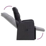 vidaXL Ensemble à manger de jardin avec coussins 9 Pièces noir