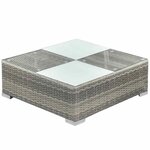 vidaXL Salon de jardin 8 Pièces avec coussins Résine tressée Gris