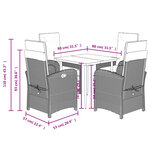 vidaXL Ensemble à manger de jardin coussins 5 Pièces mélange beige rotin