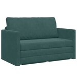 vidaXL Canapé Lit au Sol 2-en-1 Vert Foncé 124x204x61 cm Velours