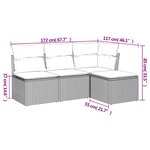 vidaXL Salon de jardin avec coussins 4 Pièces beige résine tressée