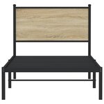 vidaXL Cadre de lit en métal sans matelas chêne sonoma 90x200 cm