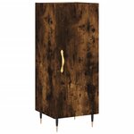 vidaXL Buffet haut Chêne fumé 34 5x34x180 cm Bois d'ingénierie