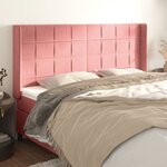 vidaXL Tête de lit avec oreilles Rose 183x16x118/128 cm Velours