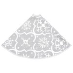vidaXL Jupe de sapin de Noël de luxe avec chaussette Blanc 90 cm Tissu