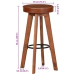 vidaXL Chaises de bar lot de 2 cuir véritable et bois d'acacia solide