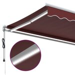 vidaXL Auvent rétractable automatique avec LED bordeaux 450x300 cm