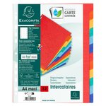 Intercalaires Carte Lustrée 400g 12 Positions - A4 Maxi - Couleurs Assorties - X 15 - Exacompta