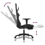 vidaXL Chaise de jeu de massage avec repose-pied Noir et blanc Tissu