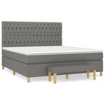 vidaXL Sommier à lattes de lit avec matelas Gris foncé 180x200cm Tissu