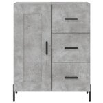 vidaXL Buffet haut Gris béton 69 5x34x180 cm Bois d'ingénierie