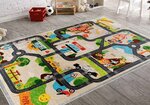 Tapis enfant Circuit de voiture 80 x 150 cm - Beige