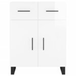 vidaXL Buffet Blanc brillant 69 5x34x90 cm Bois d'ingénierie