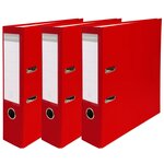 Lot De 3 Classeurs À Levier - Dos De 80mm - Format À Classer A4 - Extérieur En Polypropylène / Intérieur En Papier - Rouge - X 4 - Exacompta