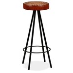 vidaXL Tabourets de bar lot de 4 cuir véritable