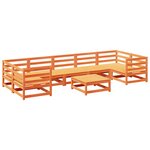 vidaXL Salon de jardin 8 Pièces marron cire bois de pin massif