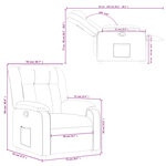vidaXL Fauteuil inclinable Crème Tissu