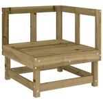 vidaXL Canapé d'angle de jardin bois de pin imprégné