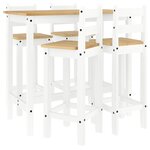 vidaXL Ensemble de bar 5 Pièces Blanc Bois de pin massif
