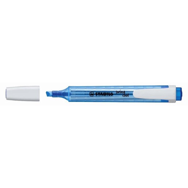 Surligneur de poche SWING COOL Pointe Biseautée 1 - 4 mm bleu x 10 STABILO