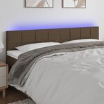 vidaXL Tête de lit à LED Marron foncé 200x5x78/88 cm Tissu