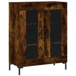 vidaXL Buffet haut Chêne fumé 69 5x34x180 cm Bois d'ingénierie