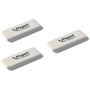 Gomme en caoutchouc Dessin blanche x 3 MAPED