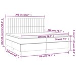 vidaXL Sommier à lattes de lit et matelas et LED Taupe 200x200cm Tissu