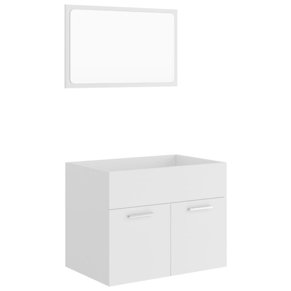 vidaXL Ensemble de meubles salle de bain 2 Pièces Blanc Bois d'ingénierie