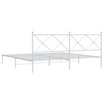 vidaXL Cadre de lit métal avec tête de lit blanc 193x203 cm