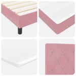 Lit box spring vidaXL avec matelas Rose 140x200 cm Velours