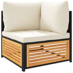 vidaXL Salon de jardin avec coussins 2 Pièces bois massif acacia