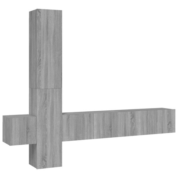 vidaXL Ensemble de meubles TV 5 Pièces Sonoma gris Bois d'ingénierie