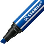 LOT de 5 Marqueur Stabilo Pen 68 MAX - Pointe en fibre biseautée - Course entre 1 et 5 mm environ. - Encre à base d'eau - Couleur bleu marine
