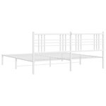 vidaXL Cadre de lit métal avec tête de lit blanc 183x213 cm