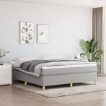 vidaXL Sommier à lattes de lit avec matelas Gris clair 180x200cm Tissu