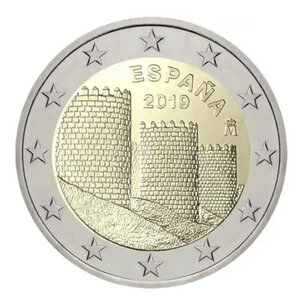 2 euros commémorative Espagne 2019 - Les remparts d'Avila.
