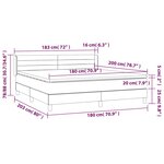 vidaXL Sommier à lattes de lit et matelas Gris clair 180x200cm Velours