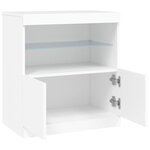 vidaXL Buffet avec lumières LED blanc 60x37x67 cm