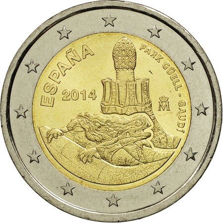 Monnaie 2 euros commémorative espagne 2014 - parc güell