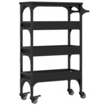 vidaXL Chariot de cuisine noir 53x20x76 cm bois d'ingénierie