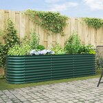 vidaXL Jardin surélevé vert 320x80x81 cm en acier galvanisé