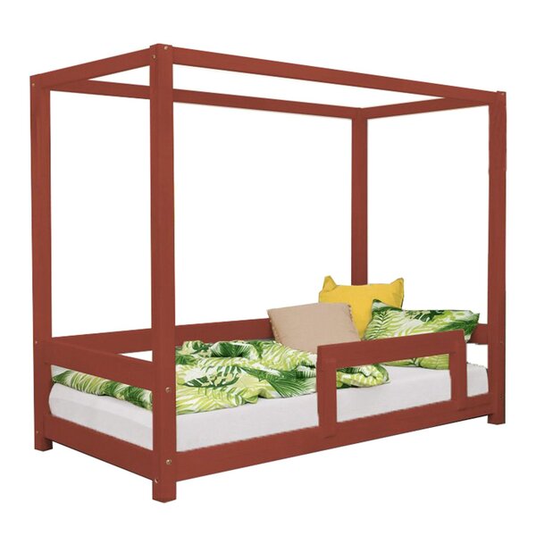 Lit cabane enfant BUNKY 90 x 160 rouge brique