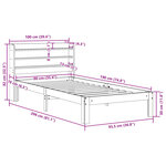 vidaXL Cadre de lit sans matelas cire marron 90x190 cm bois pin massif