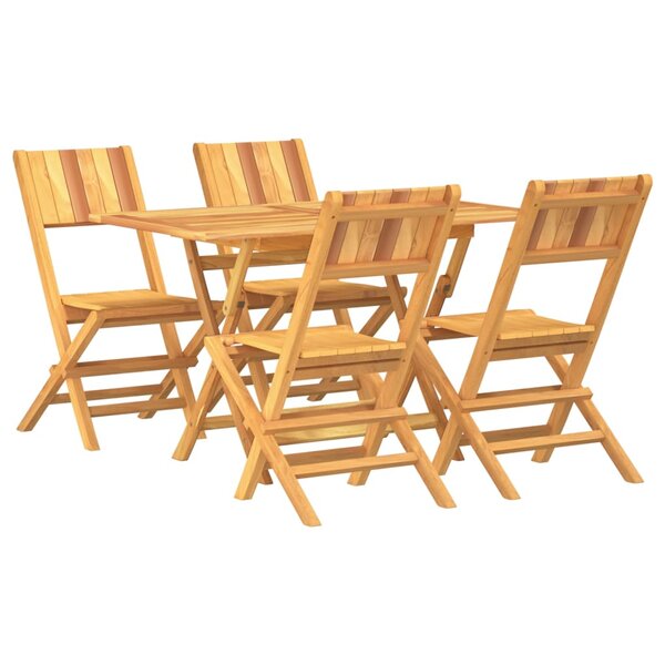 vidaXL Ensemble à manger de jardin 5 Pièces Bois de teck massif